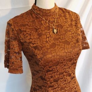 NWOT new look orange lace mini dress wedding guest